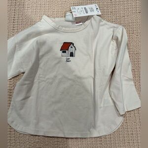 NWT! ZARA kids cozy farm long sleeve tee